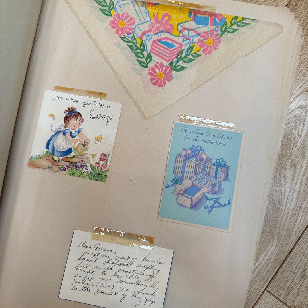 世界で一つのジャンクジャーナルに1940年代スクラップブック 紙モノ洋書