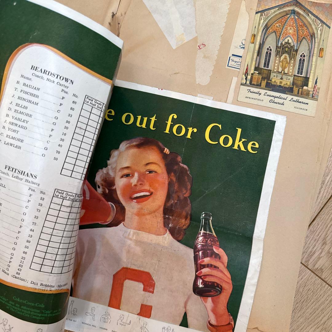 世界で一つのジャンクジャーナルに1940年代スクラップブック 紙モノ洋書