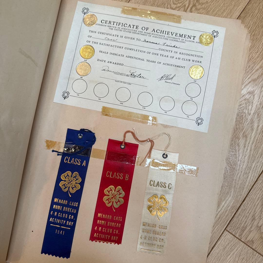 世界で一つのジャンクジャーナルに1940年代スクラップブック 紙モノ洋書