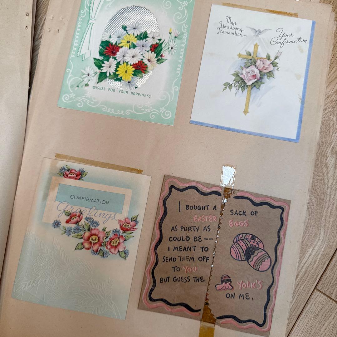 世界で一つのジャンクジャーナルに1940年代スクラップブック 紙モノ洋書