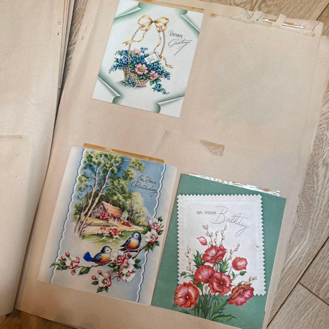 世界で一つのジャンクジャーナルに1940年代スクラップブック 紙モノ洋書