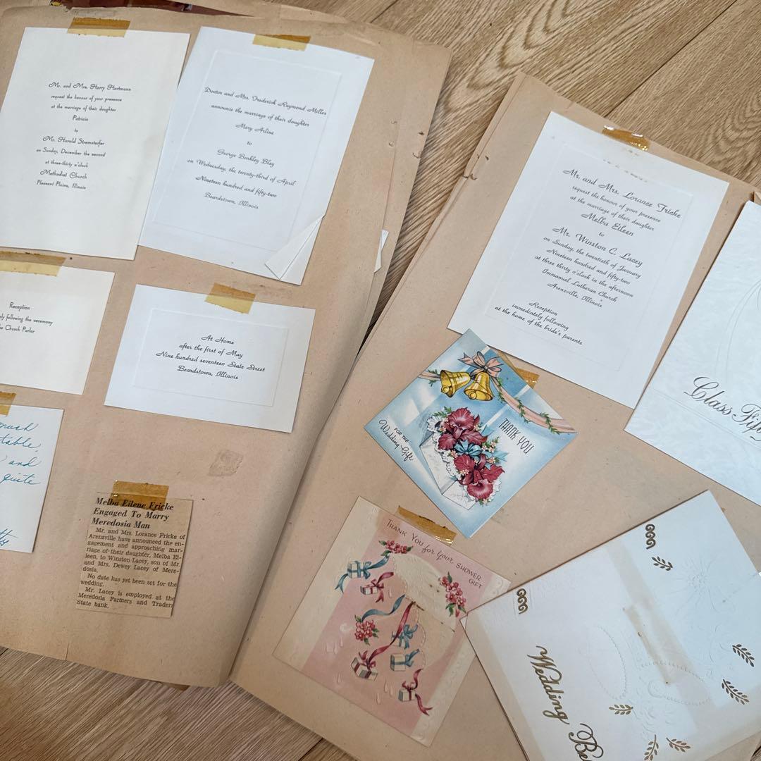 世界で一つのジャンクジャーナルに1940年代スクラップブック 紙モノ洋書