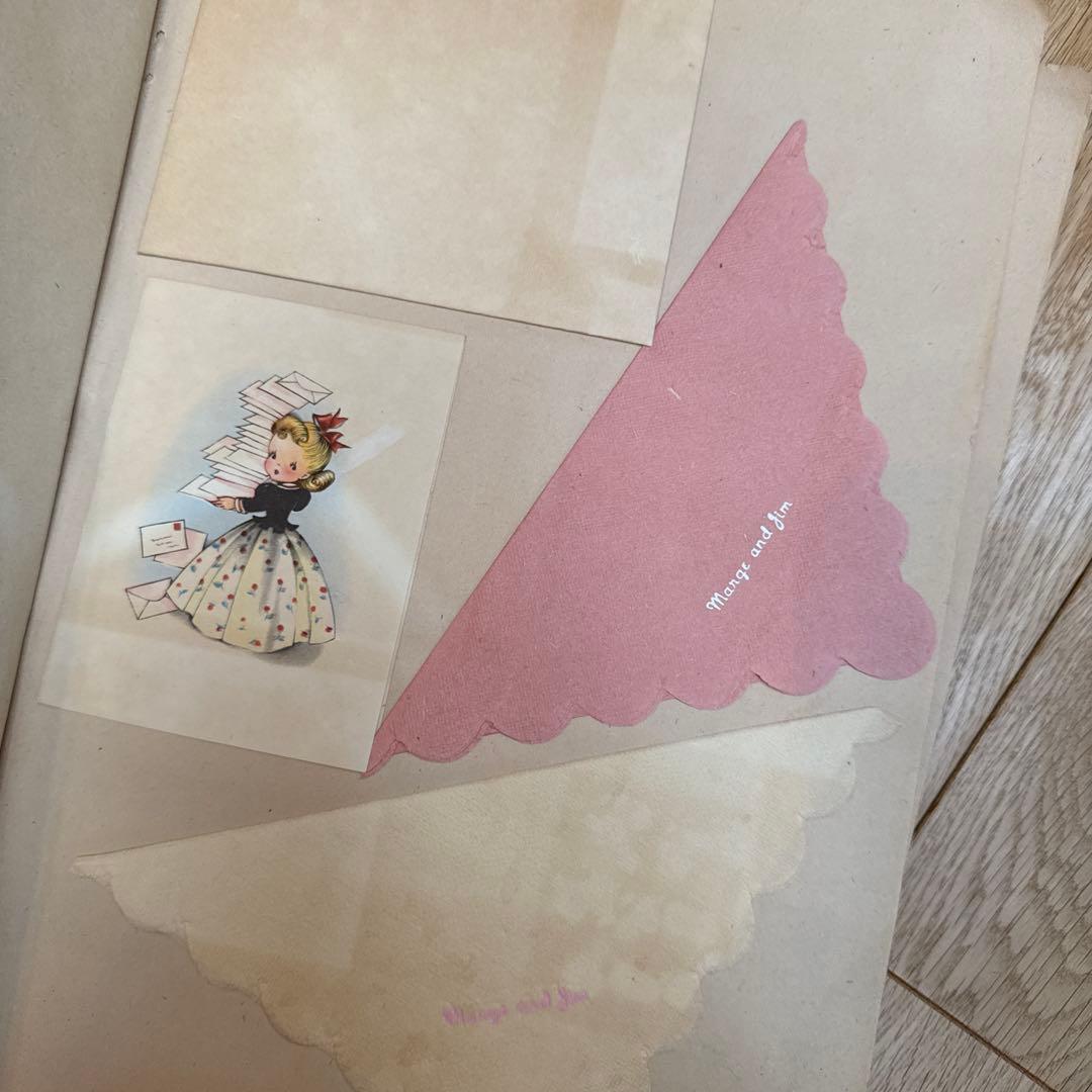 世界で一つのジャンクジャーナルに1940年代スクラップブック 紙モノ洋書