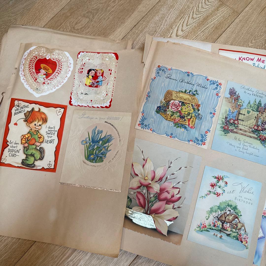 世界で一つのジャンクジャーナルに1940年代スクラップブック 紙モノ洋書