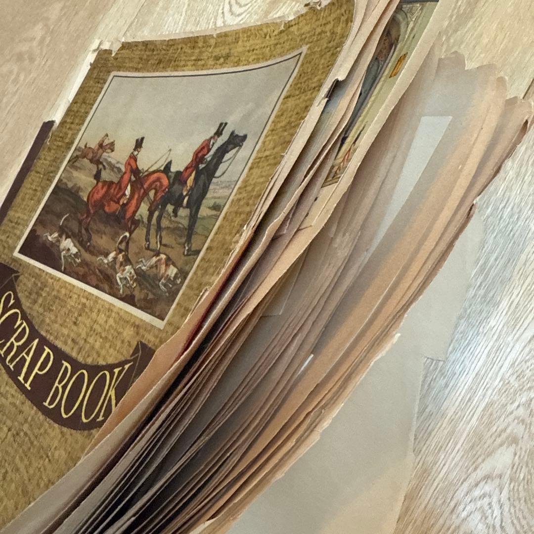 世界で一つのジャンクジャーナルに1940年代スクラップブック 紙モノ洋書