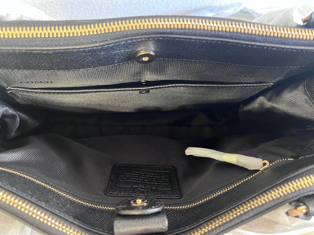 【SALE】COACHブラック 合成皮革 ビジネスバッグ ハンドバッグ