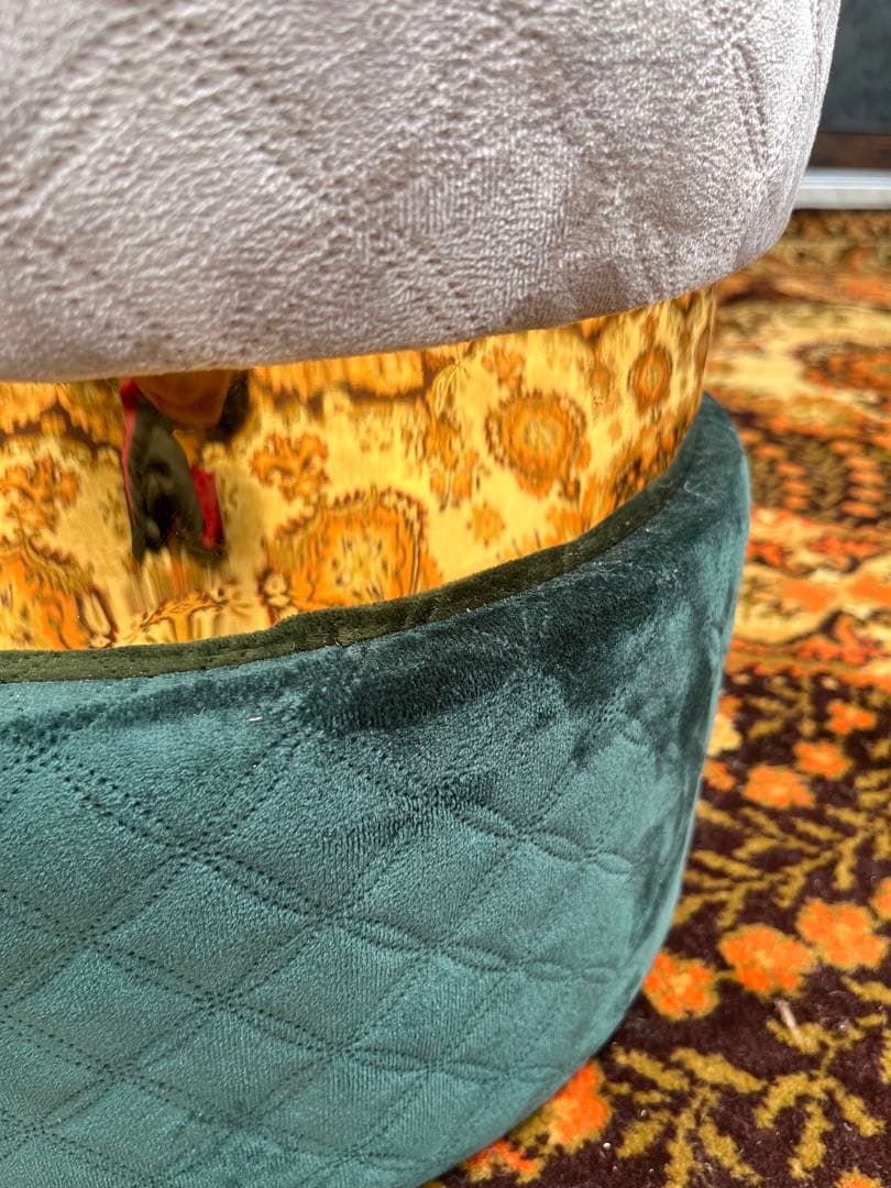 フランフラン ジェム スツール 椅子 ドレッサー用 グリーン グレー