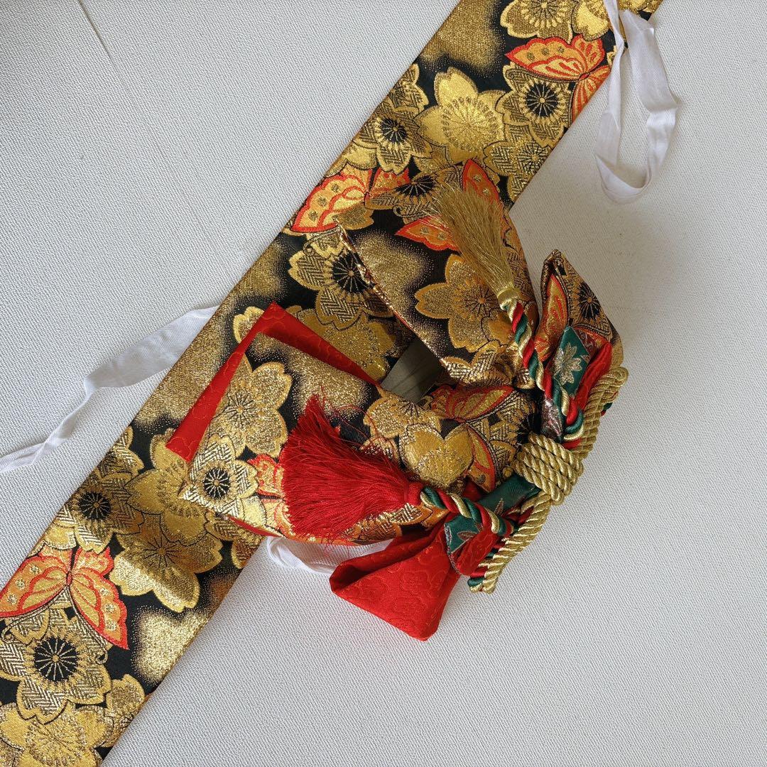 七五三　３歳　女の子　きものフルセット　中古品　オレンジ総絞り