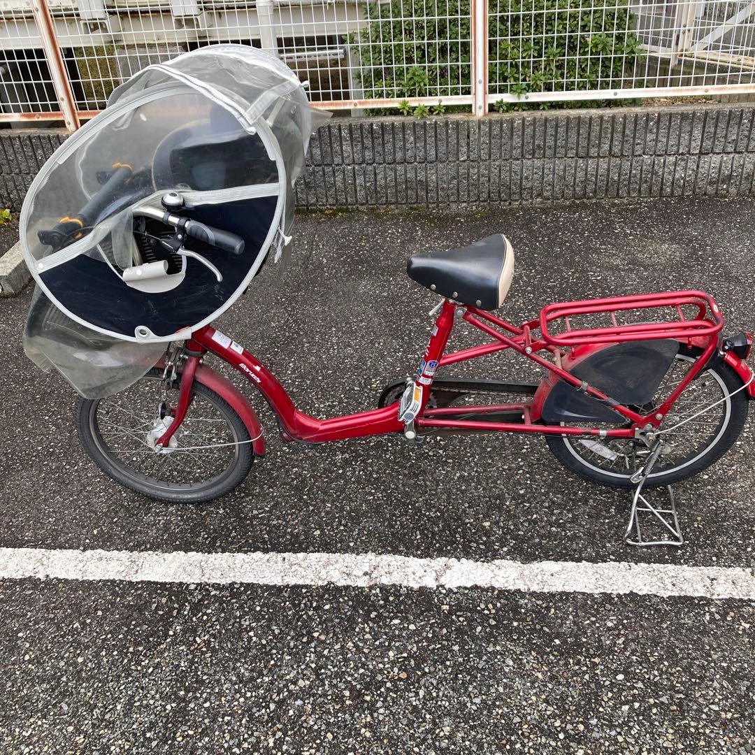 ふらっかーずシュシュ(非電動)　赤色 チャイルドシート＋カバー付き