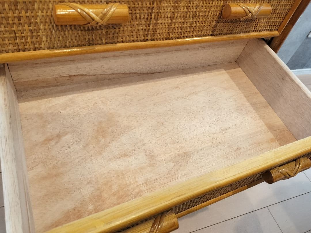 レトロ ラタン籐チェスト 家具 5段 タンス