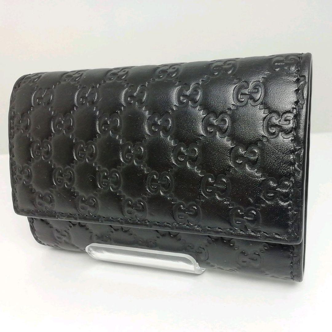 GUCCI　グッチ　シマレザー　ブラック　キーケース　６連タイプ　保存袋・付属品