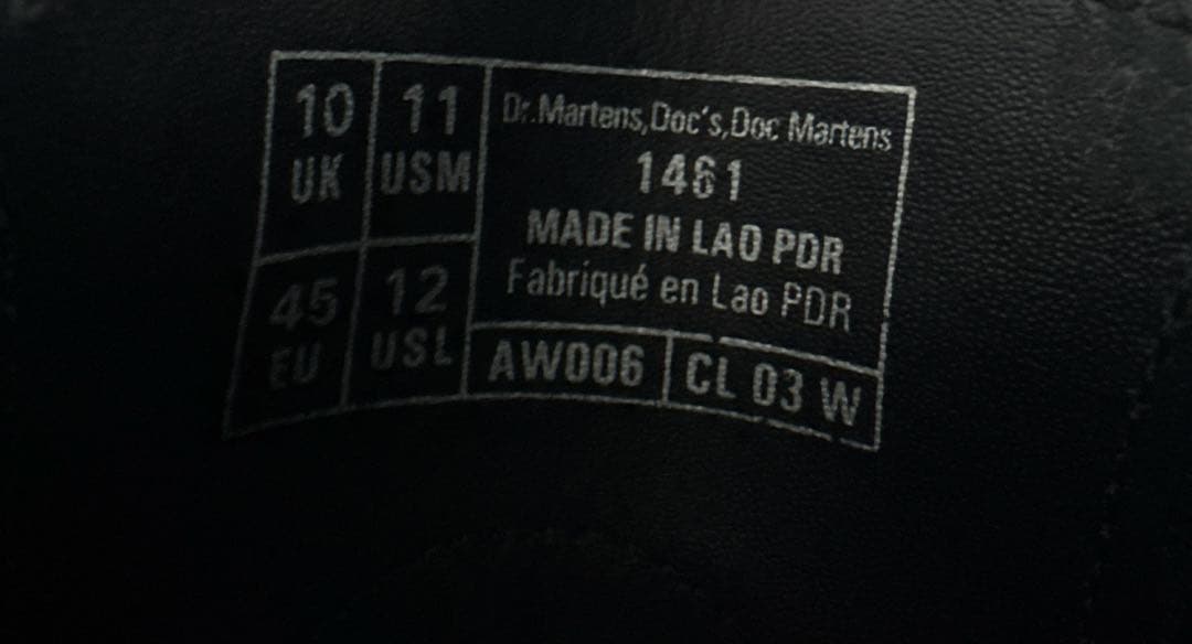 年末値引　Dr.Martens 1461 ホワイトステッチ 3 ホール シューズ