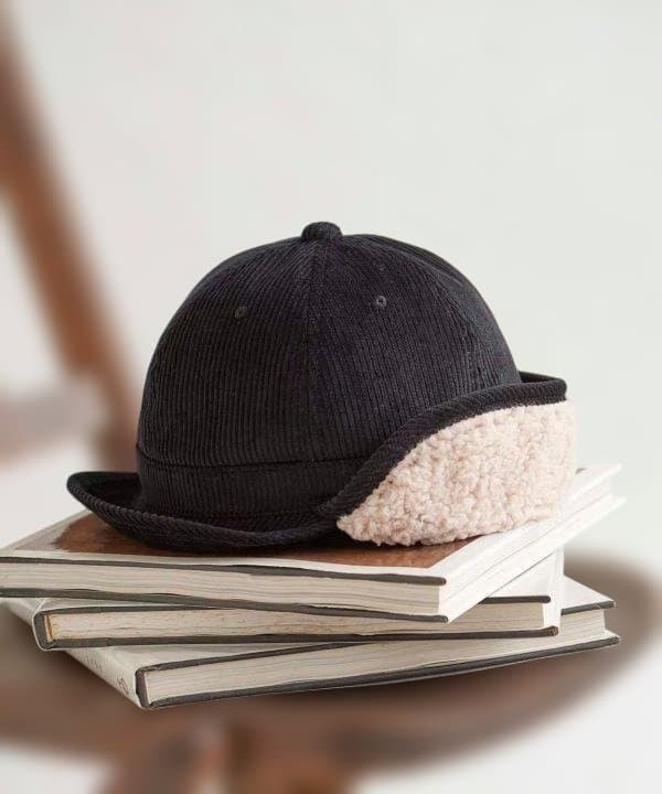 マイティーシャイン　ボア　コーデュロイキャップ　Mサイズ　ブラック