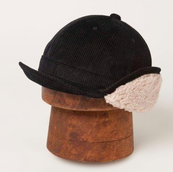 マイティーシャイン　ボア　コーデュロイキャップ　Mサイズ　ブラック