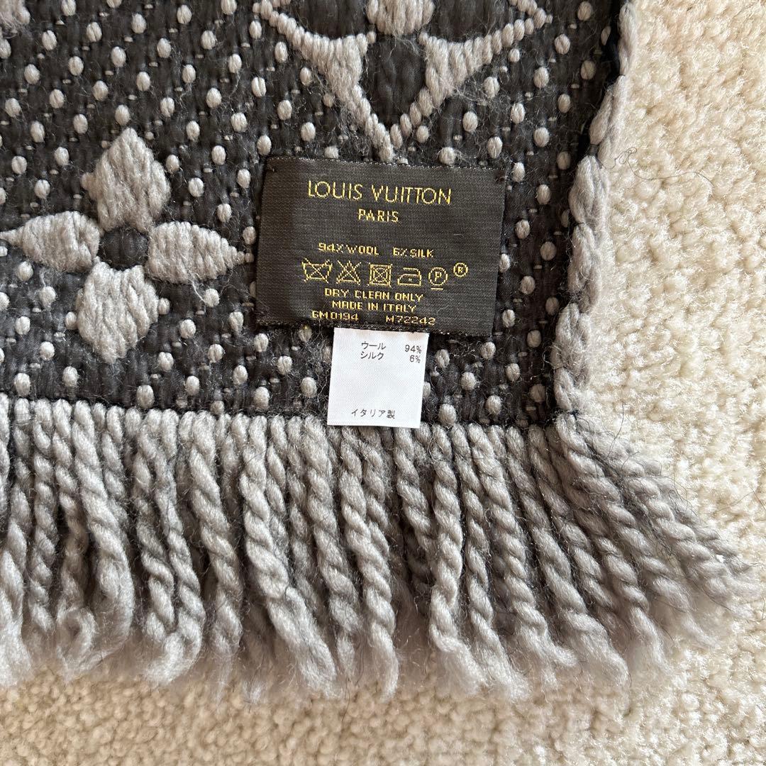 LOUIS VUITTON グレー マフラー ウール100%