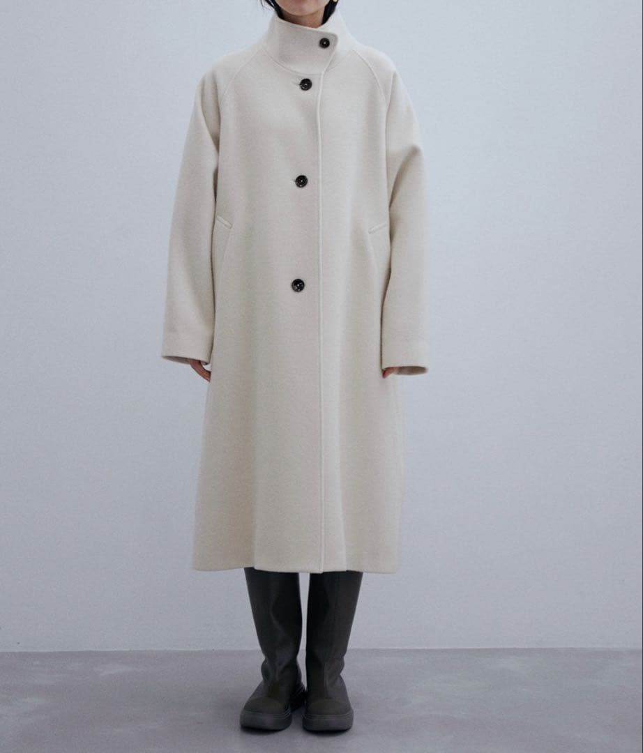ADAM ET ROPE' アダムエロペ ウールスタンドカラーコート