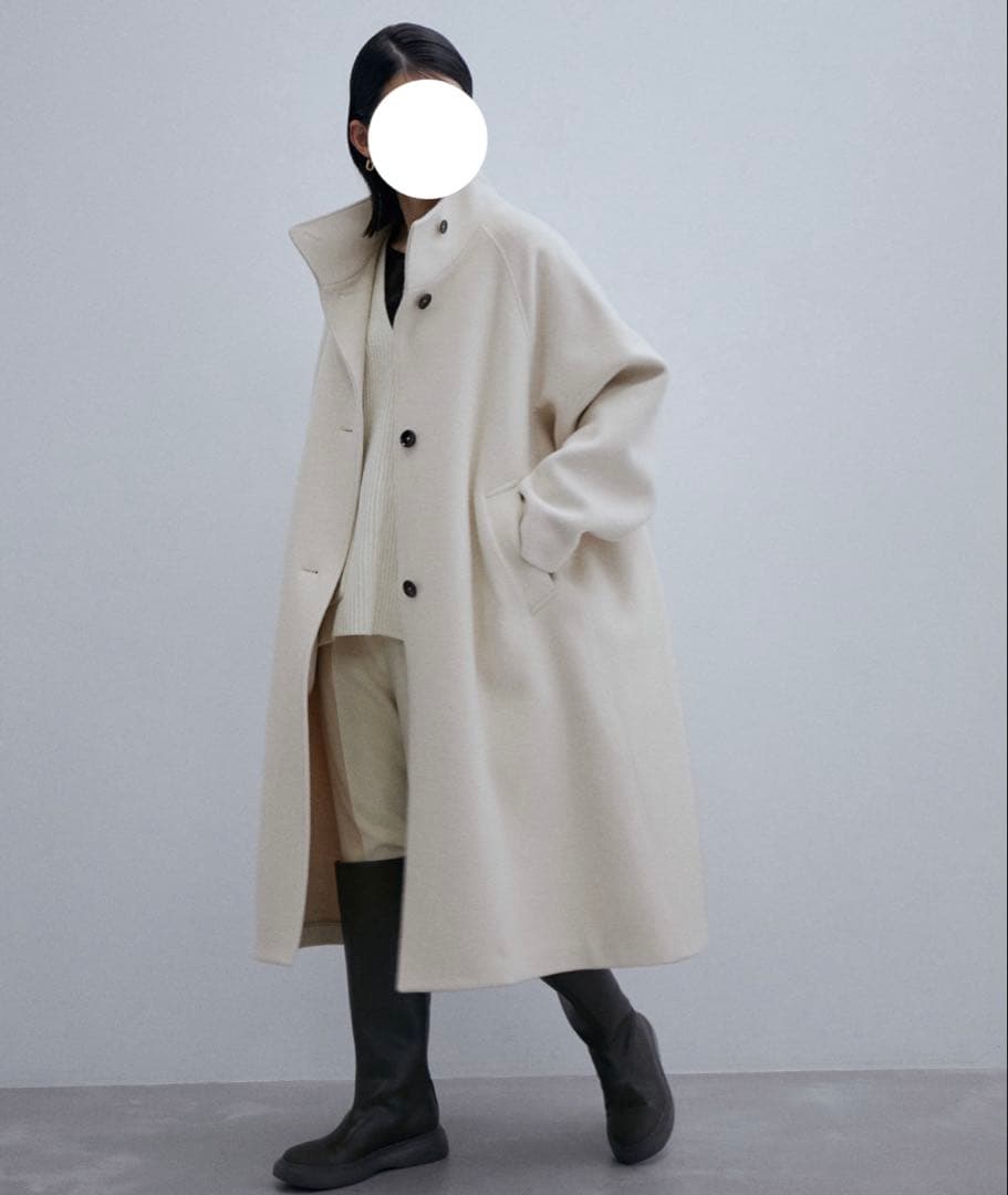 ADAM ET ROPE' アダムエロペ ウールスタンドカラーコート