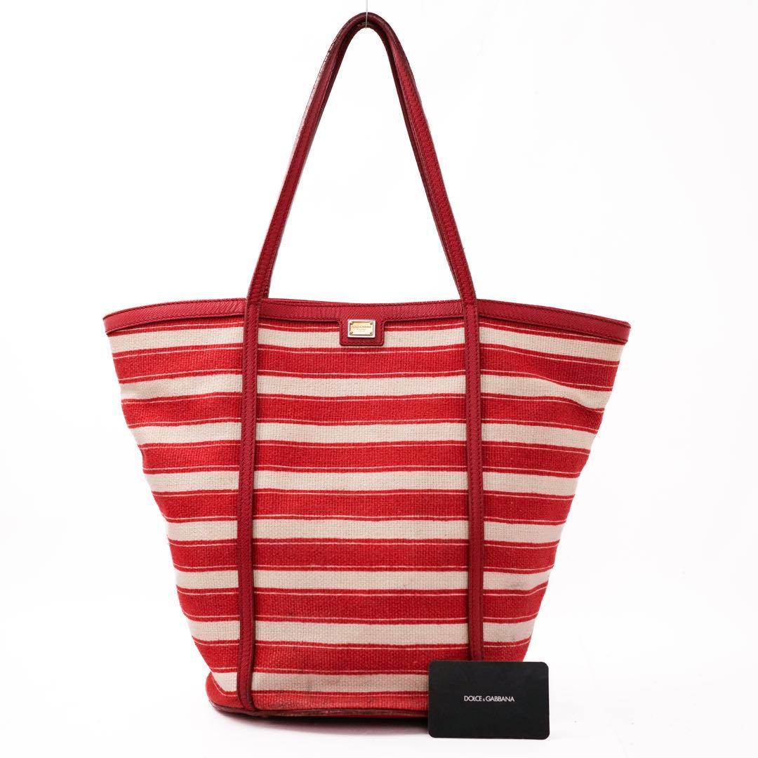 バッグ Dolce & Gabbana Stripe Canvas Tote Bag