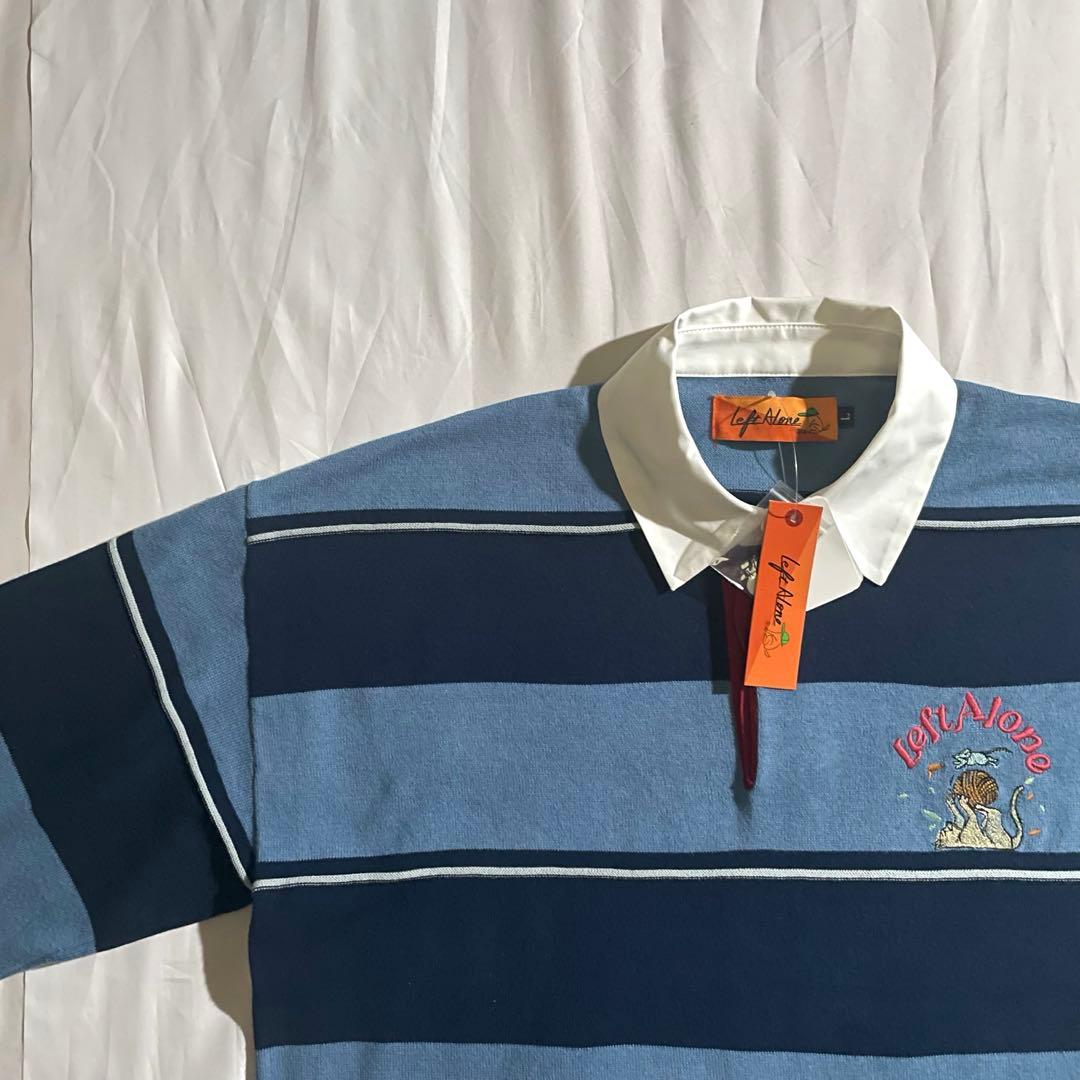 新品【レフトアローン】 ボーダー ニット ポロシャツ 希少 stussy