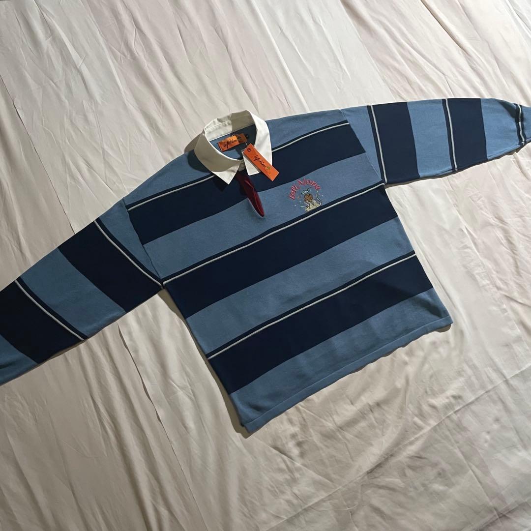 新品【レフトアローン】 ボーダー ニット ポロシャツ 希少 stussy