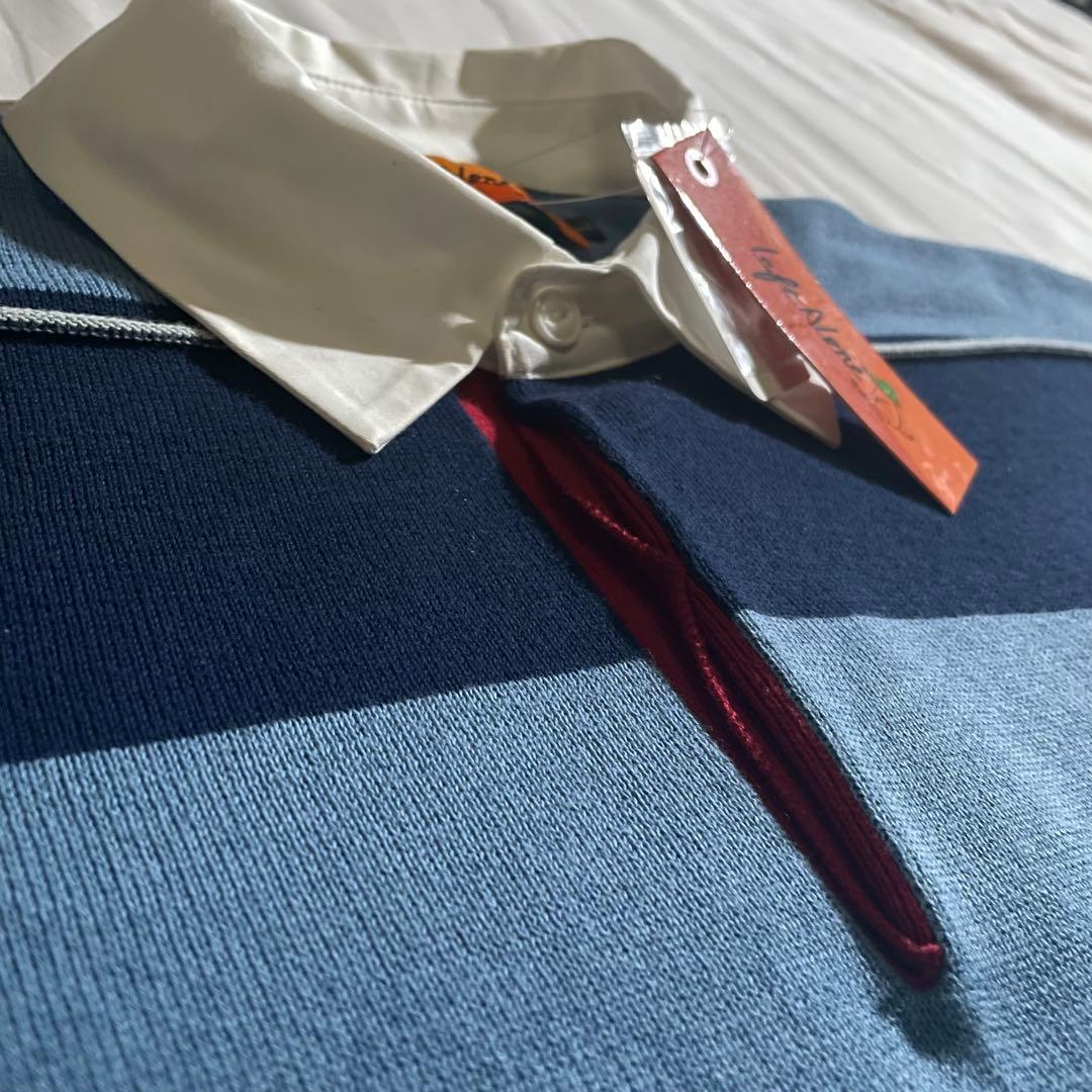 新品【レフトアローン】 ボーダー ニット ポロシャツ 希少 stussy