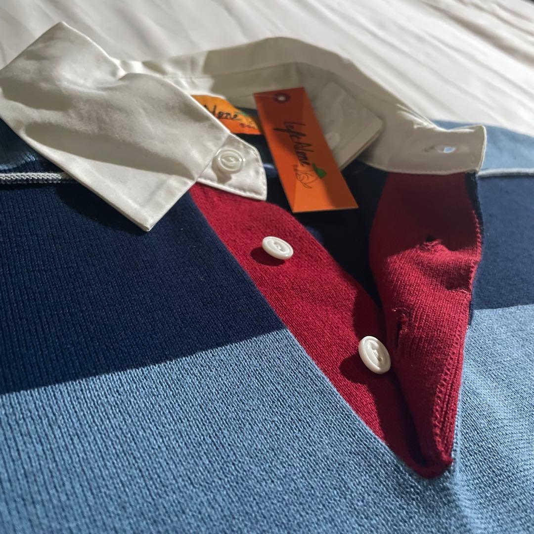 新品【レフトアローン】 ボーダー ニット ポロシャツ 希少 stussy