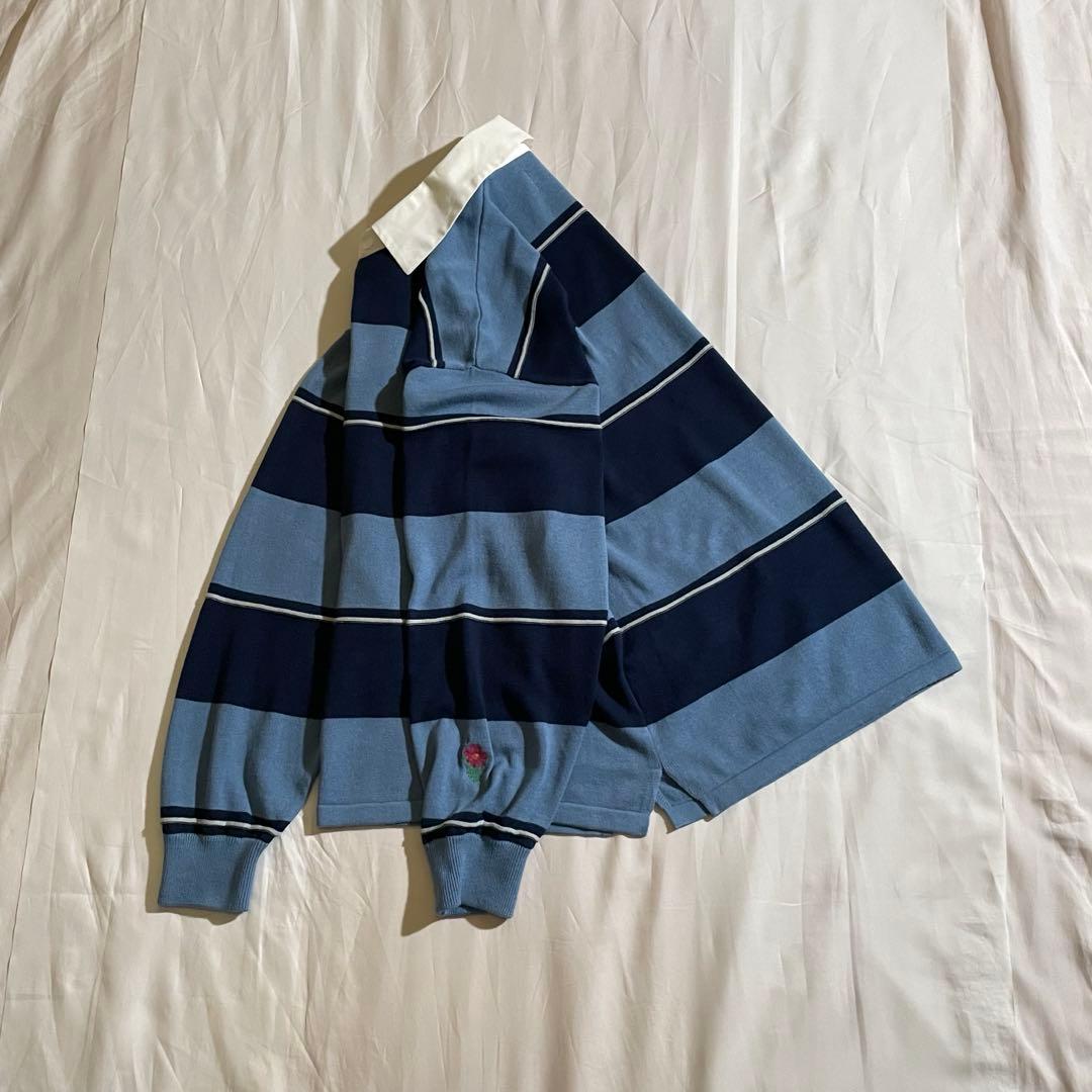 新品【レフトアローン】 ボーダー ニット ポロシャツ 希少 stussy