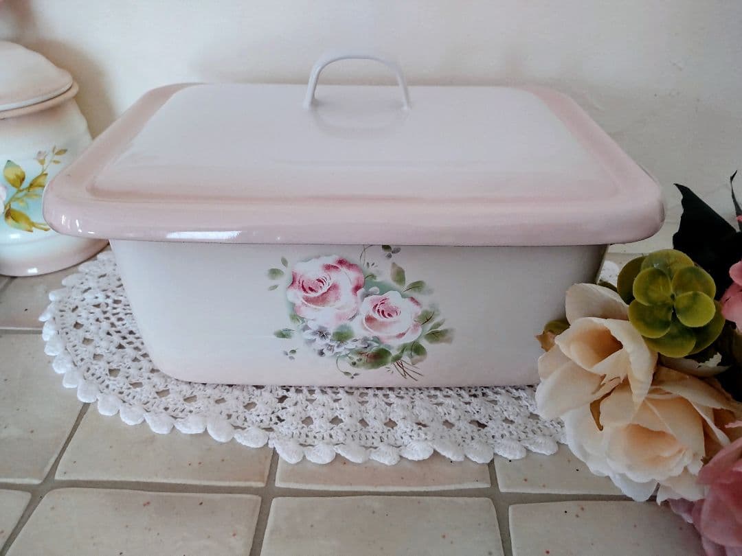 イマン　オデット　ホーロー　角ストッカー