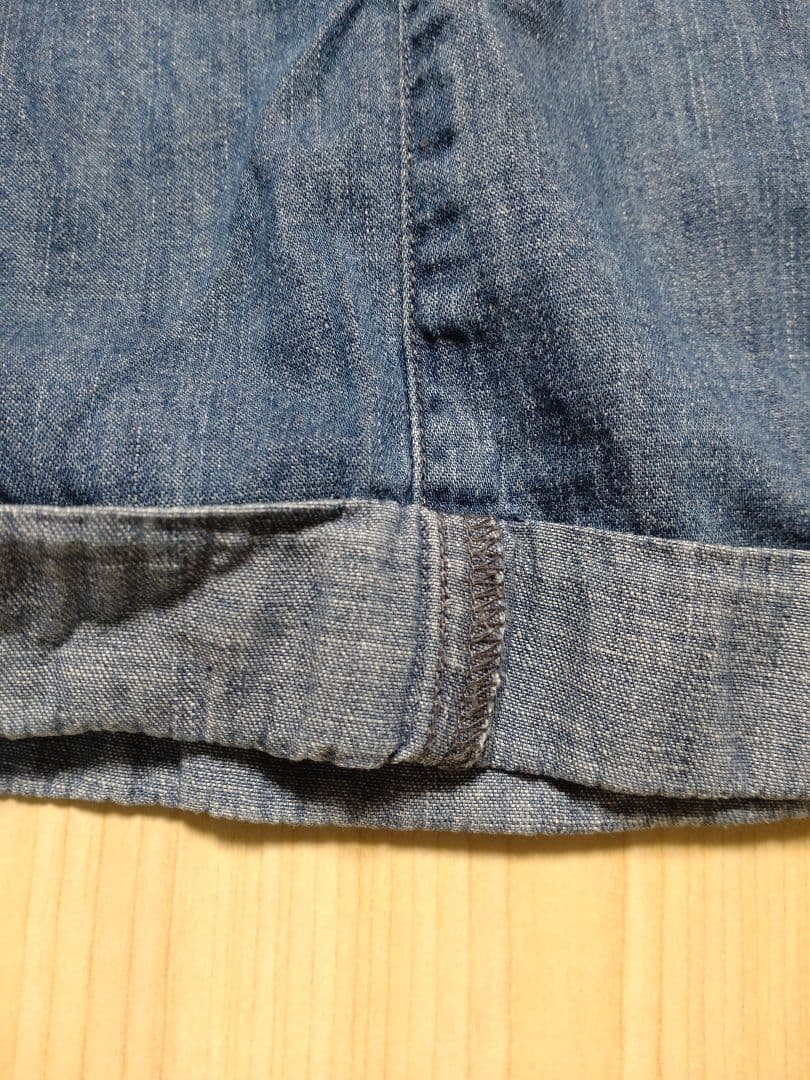 nest robe コットンリネンダンガリータックギャザーサロペット　ブルー