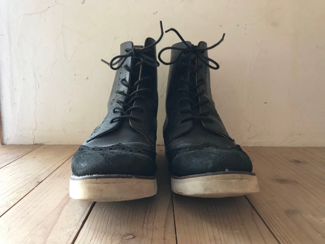 e coxジョージコックス9イギリス製ウィングチップブーツvibram