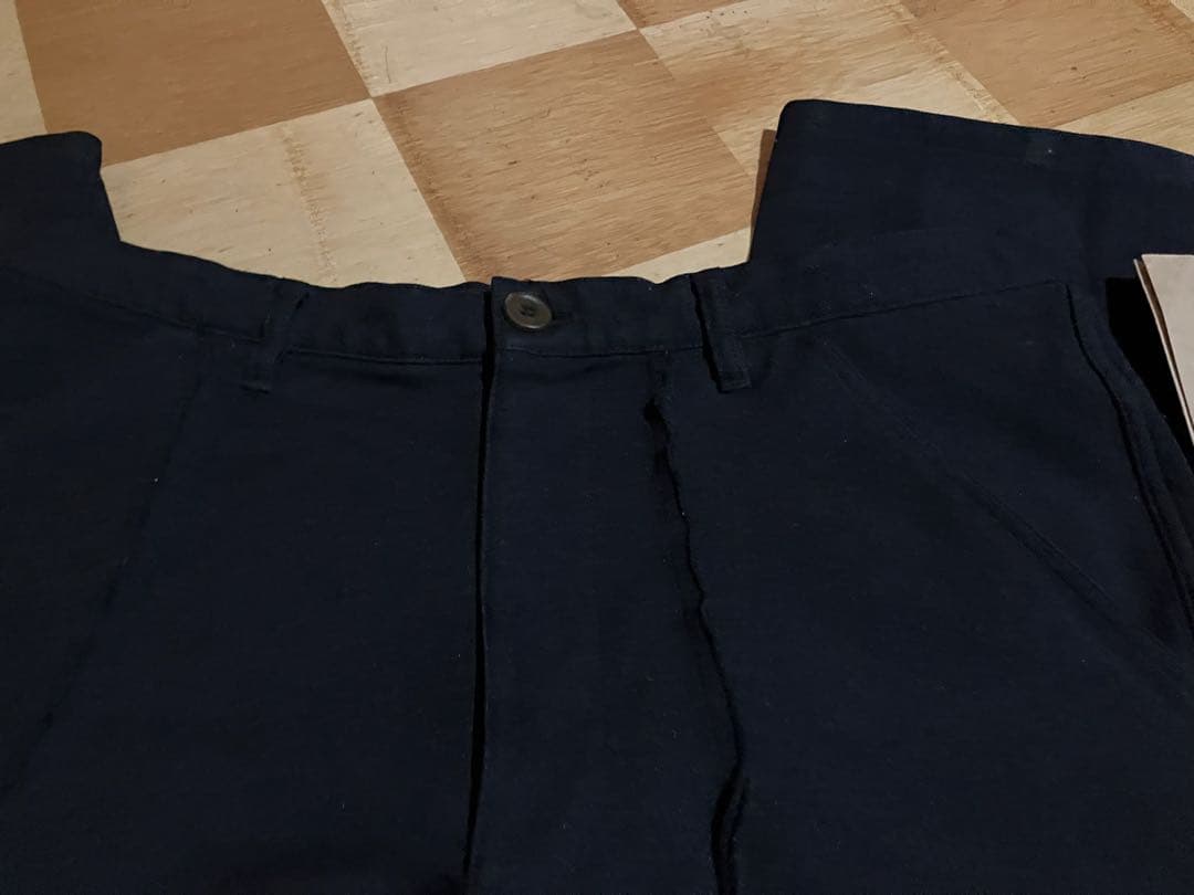 23S/S コムデギャルソンシャツ ポリ縮絨パッチワークパンツ ネイビー 濃紺