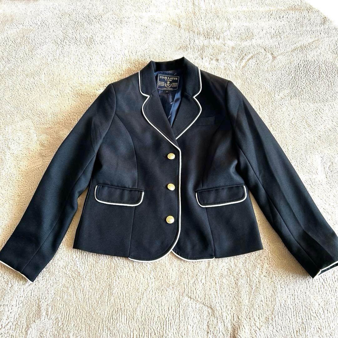 ピンクラテ　卒服　フォーマル5点セット　160　卒業式　紺ブレ　女の子　金ボタン