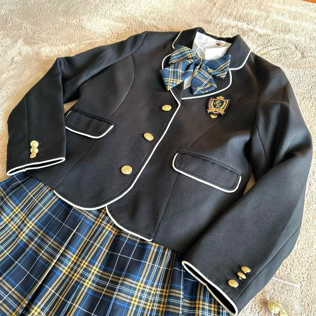 ピンクラテ　卒服　フォーマル5点セット　160　卒業式　紺ブレ　女の子　金ボタン
