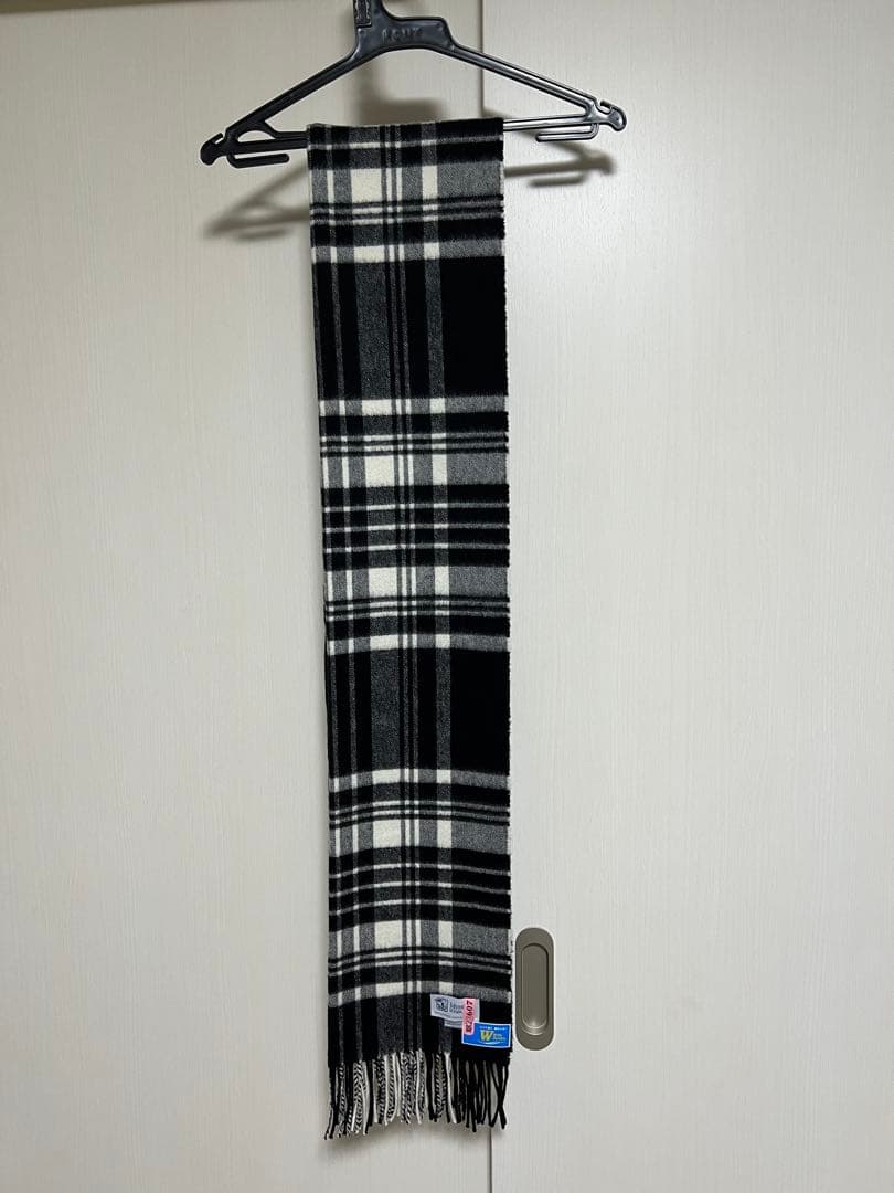 スコットランド製 Johnstons of Elgin カシミアチェックマフラー