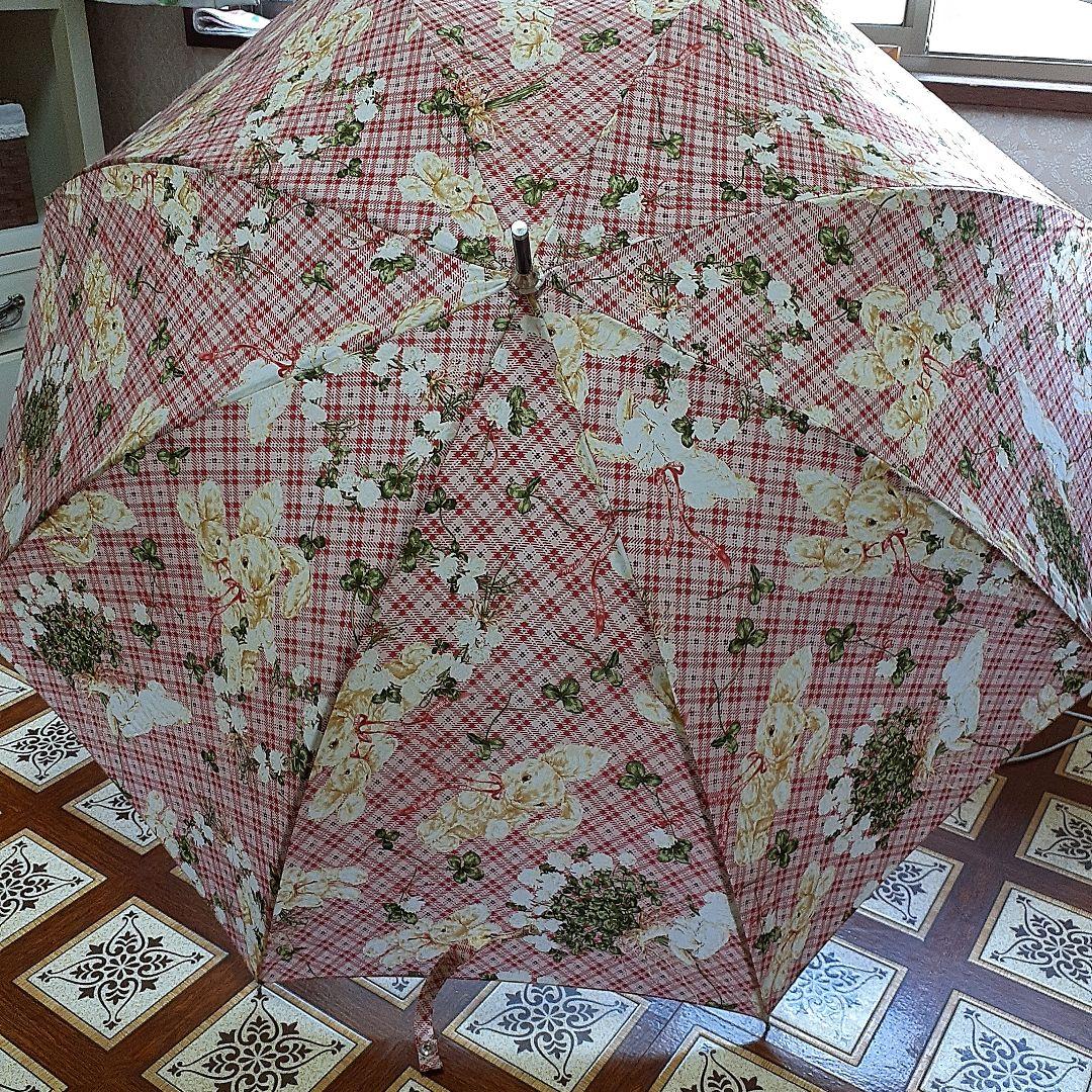 ウサギと花の折りたたみ傘