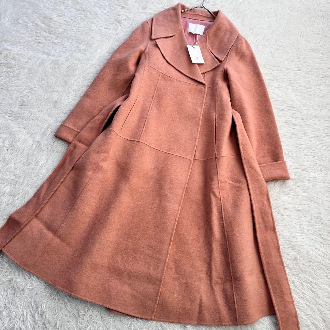 新品 lato Aライン ウール カシミヤ ロングコート ダブルフェイス ベルト