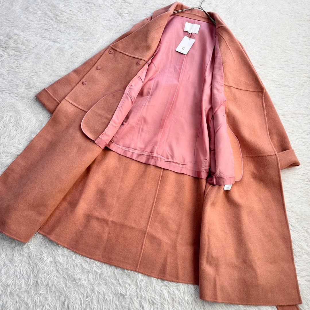 新品 lato Aライン ウール カシミヤ ロングコート ダブルフェイス ベルト