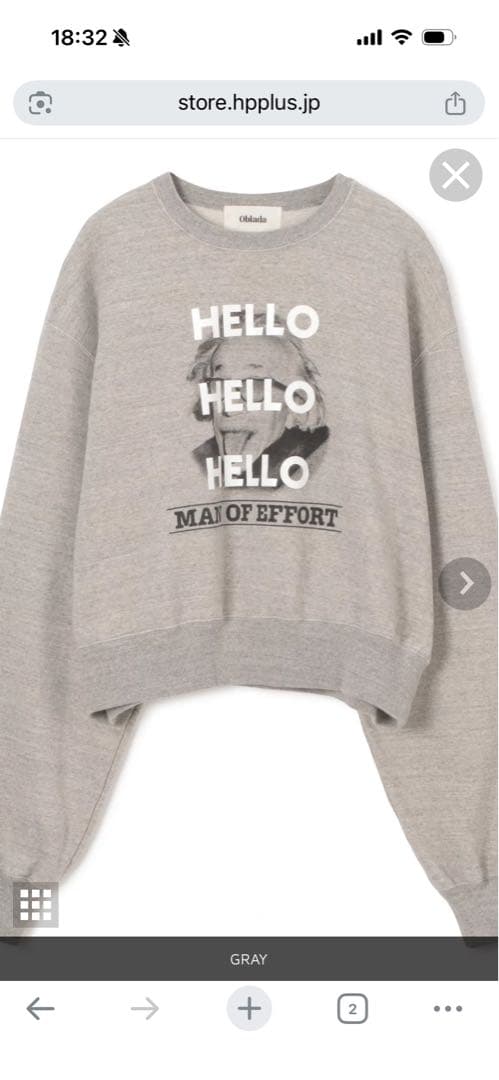 oblada オブラダ／HELLO SWEATハロースウェット　アインシュタイン