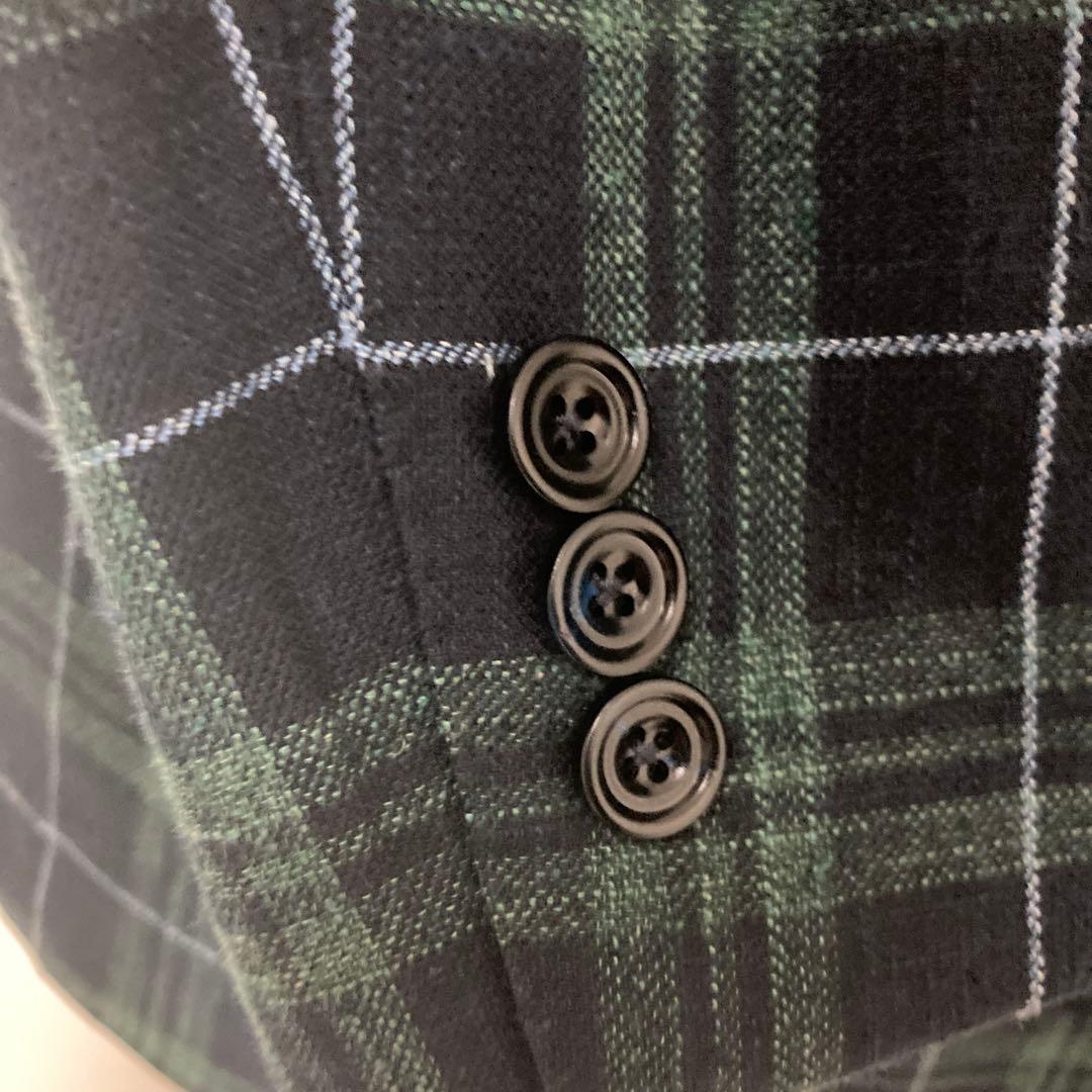 サルトリオSartorioコットンシルクウールチェックテーラードジャケット46紺