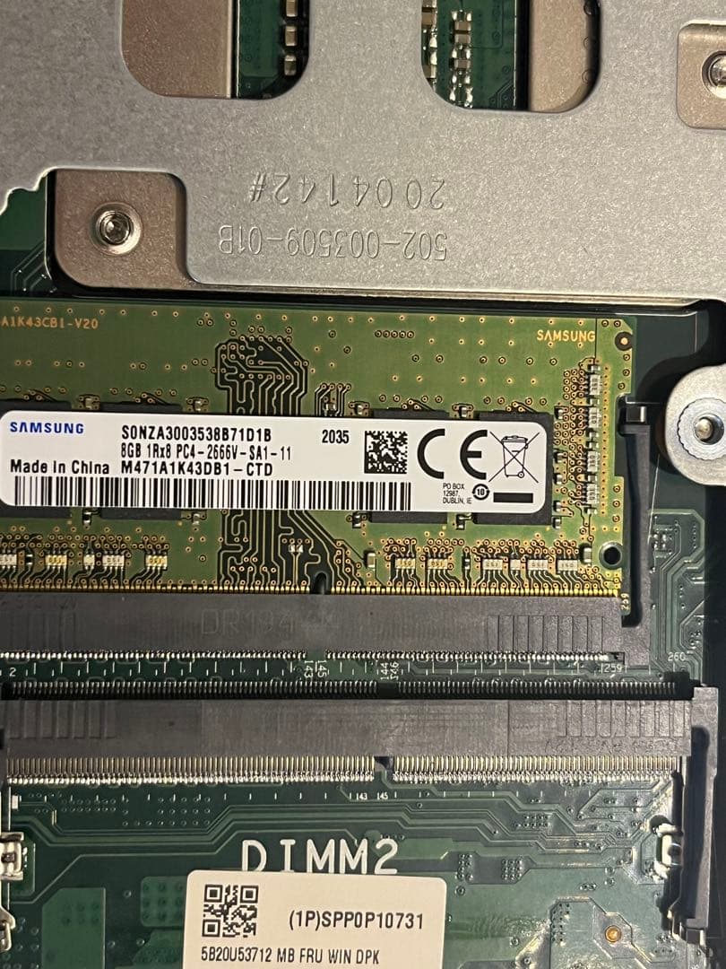 ミニPC ThinkCenter Tiny M720q 10T8 Core i5 9600