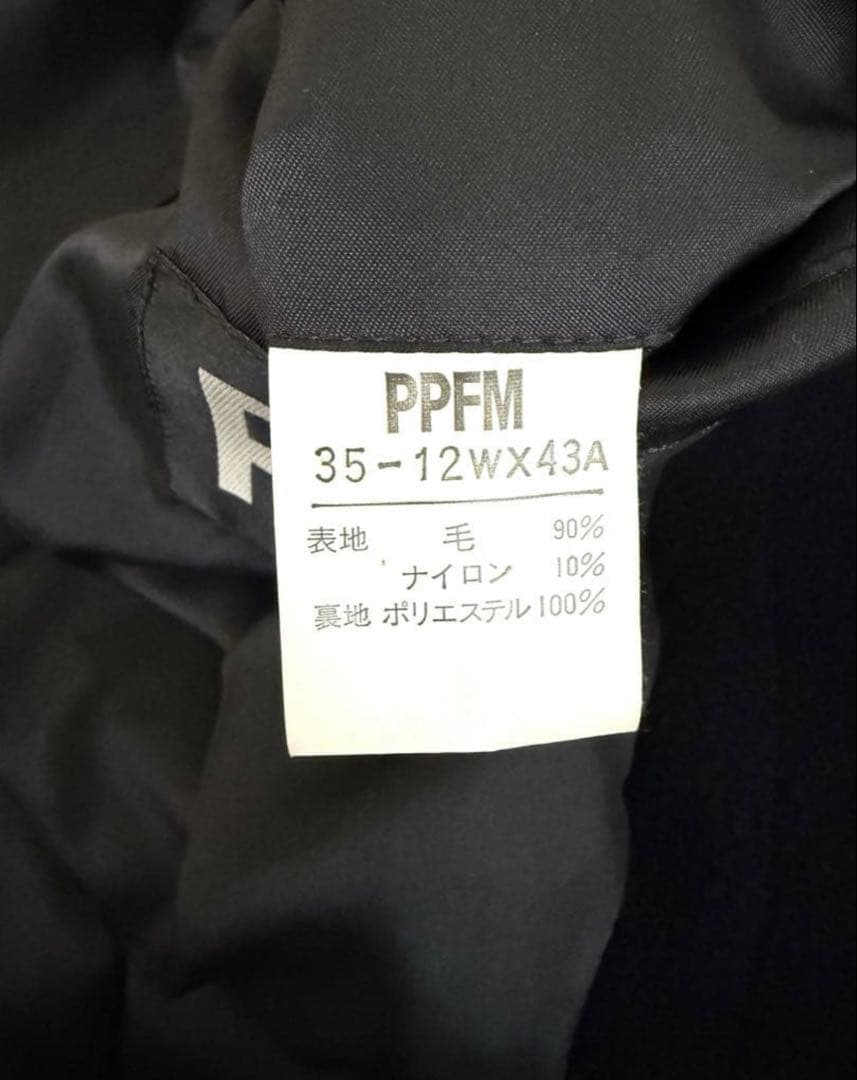 PPFM ウール90% ロングコート ブラック レトロ 古着