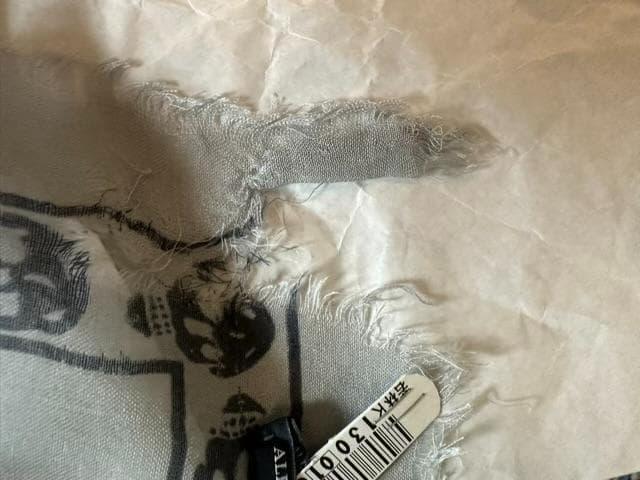 アレキサンダーマックイーン　Mens　ストール　骸骨　白洋舎クリーニング済み