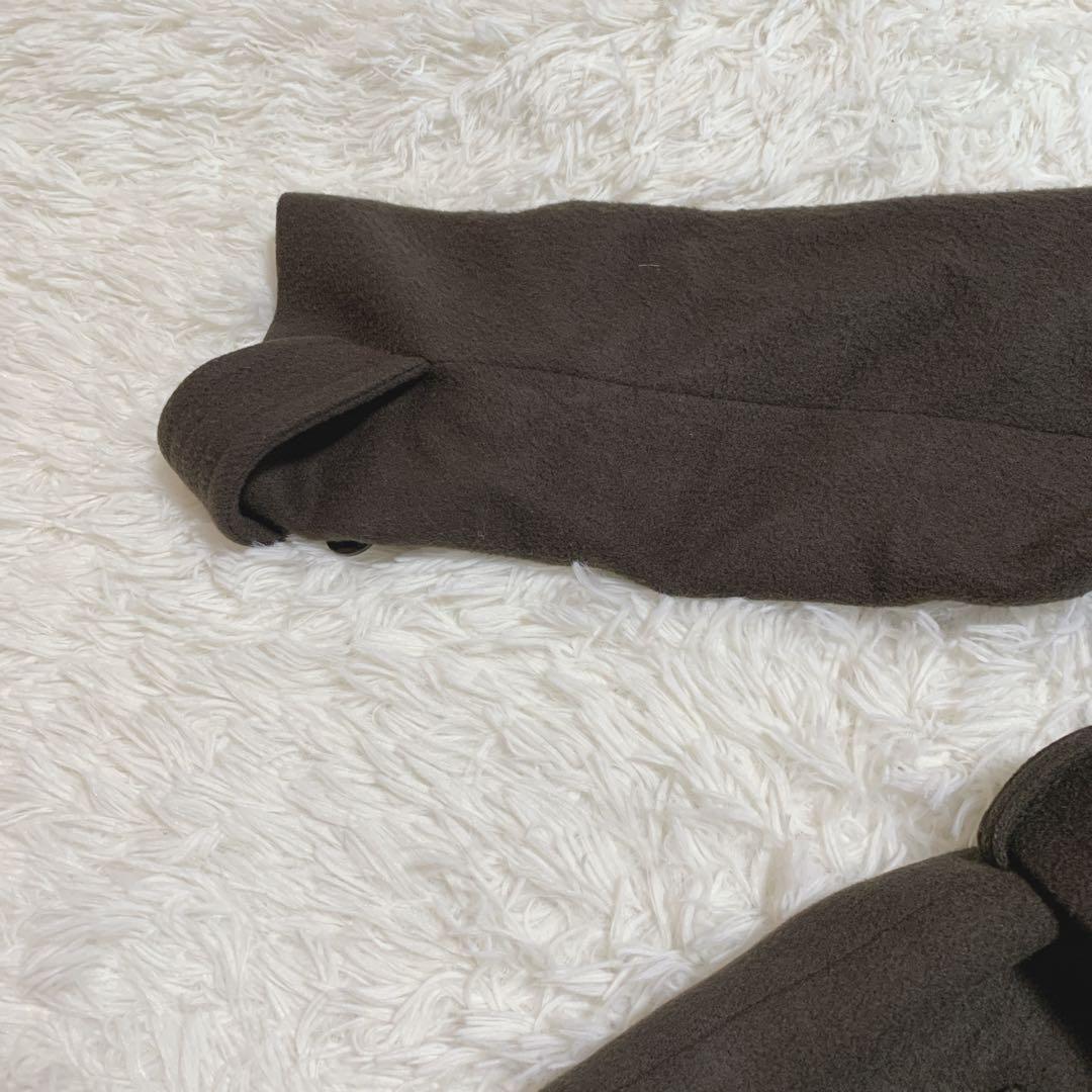 ユナイテッドトウキョウ　ロングコート　日本製　ウール混　ベルト付　ビッグカラー茶