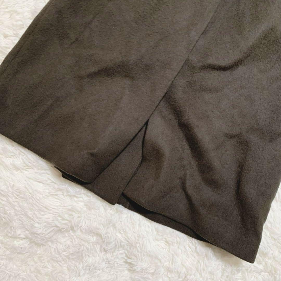 ユナイテッドトウキョウ　ロングコート　日本製　ウール混　ベルト付　ビッグカラー茶