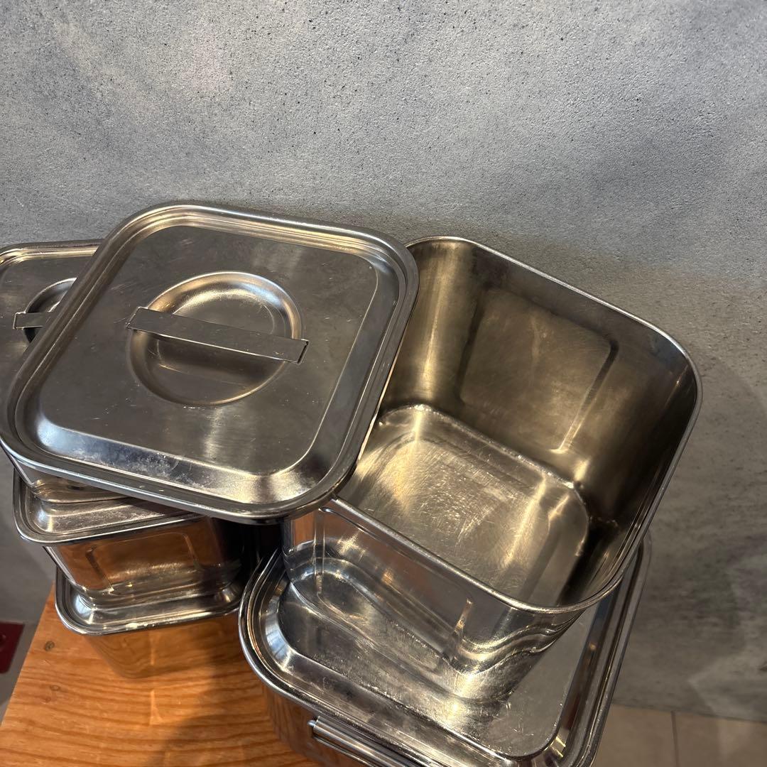 カフェ倒産品　ユキワYUKIWA キッチンポット 蓋付き調味料ケース5個セット