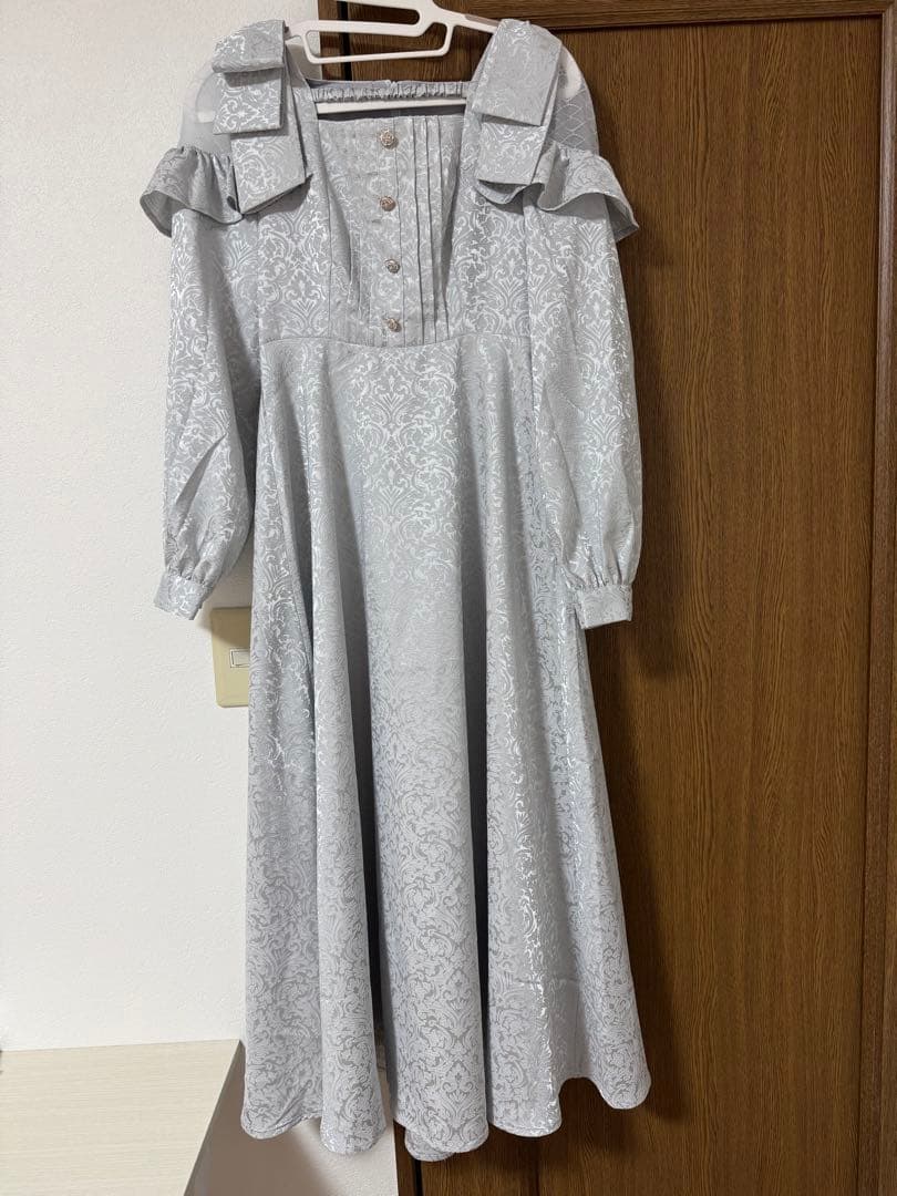 Rosé Muse Lace switching jacquard dress