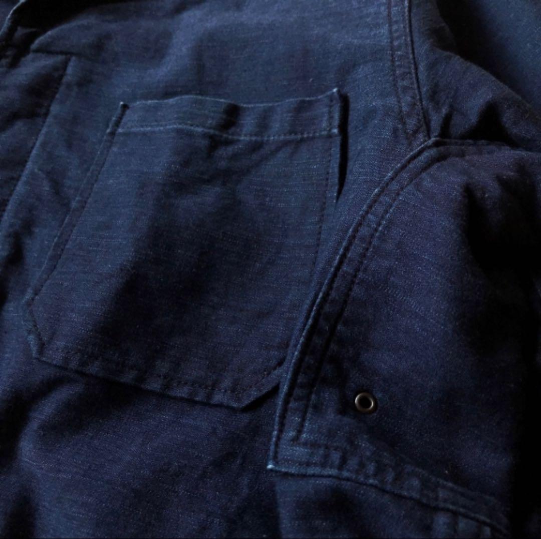 F.O.B.FACTORY メンズ Lインディゴ ショップ コート