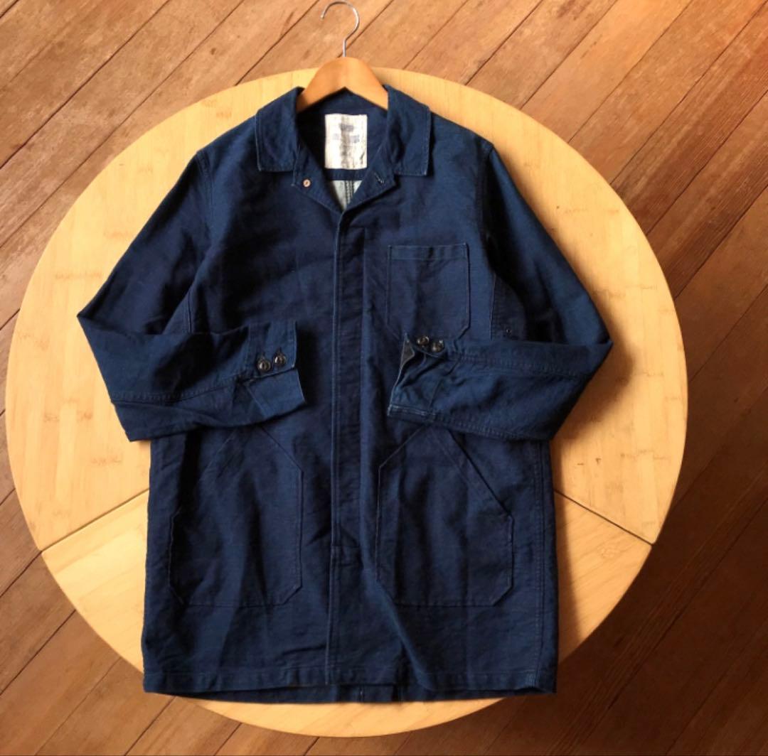 F.O.B.FACTORY メンズ Lインディゴ ショップ コート