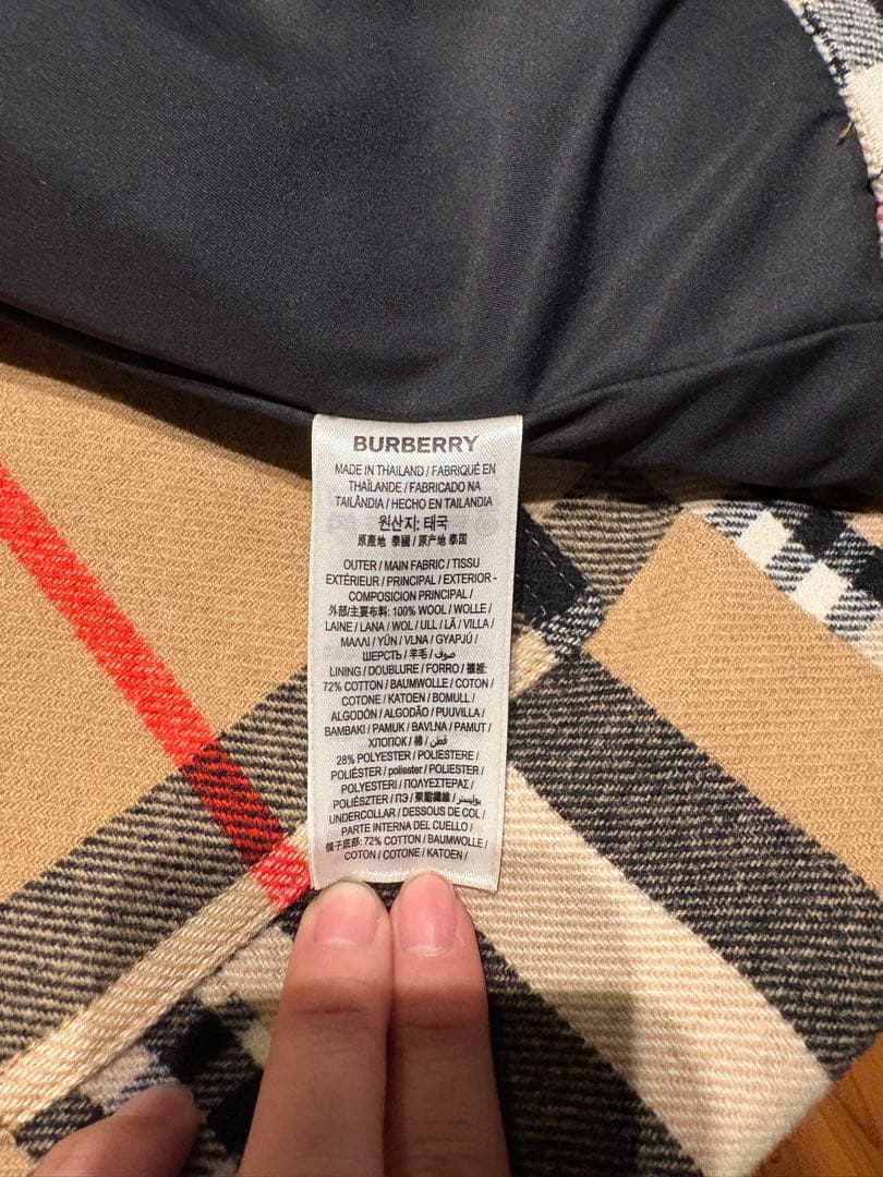 超美品2022SS Burberryパッチワーク チェックシャツ ジャケット