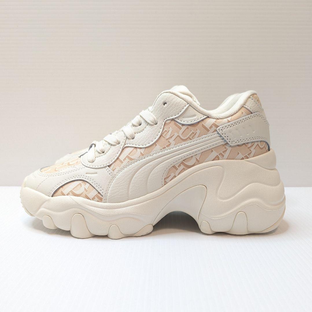 未使用 PUMA プーマ パルサー ウェッジ モノグラム 24 厚底 ホワイト